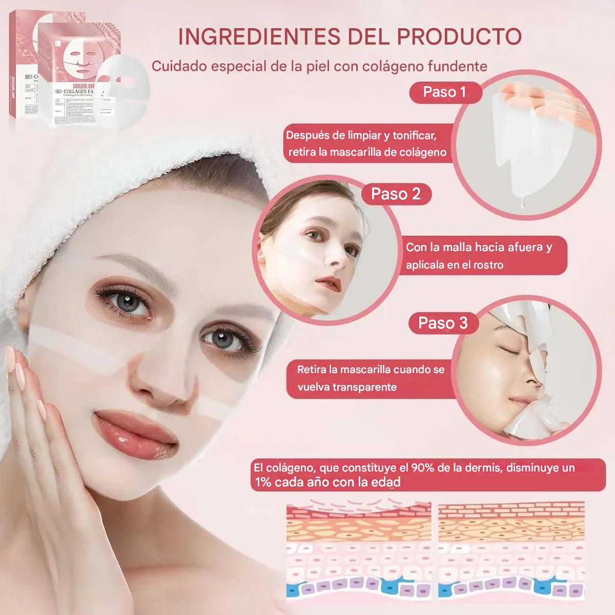 Máscarilla de Colágeno con Efecto Rejuvenecedor - PROMO X4